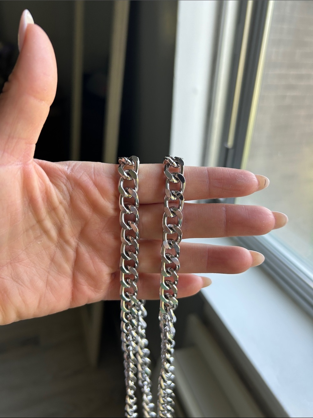 Silver Chain Crossbody/Shoulder Straps (Set of 2) Drop 24 inches - Picture 3 of 5